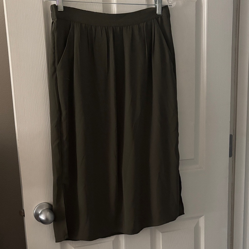 LOFT Olive Midi Skirt